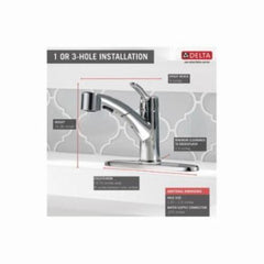 DELTA FAUCET Delta Faucet 4140-DST Collins Single Handle Pull Out Kitchen Faucet in Chrome