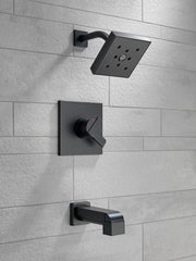 DELTA FAUCET Delta Faucet T17467-BL Ara One Handle Single Function Bathtub & Shower Faucet in Matte Black Trim Only