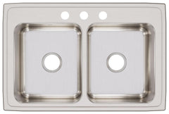 ELKAY Elkay LR33223 Lustertone Classic Stainless Steel 33 x 22 x 8-1/8 Equal Double Bowl Drop-in Sink