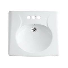 Kohler K-1997-4-0 Brenham Vitreous China 3-Hole Single-Bowl Commercial Oval Wall Mount Bathroom Sink