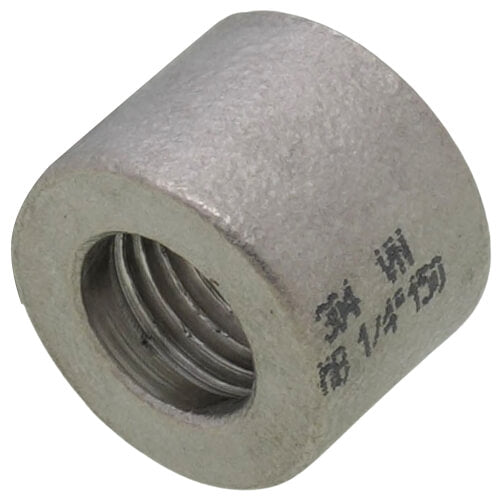 MERIT BRASS Merit Brass K411H-04 Half Coupling 1/4 in Nominal FNPT End Style 150 lb 304/304L Stainless Steel Import