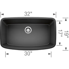 BLANCO BLANCO 441610 Valea Super Single Silgranit Single Bowl Undermount Kitchen Sink - Anthracite