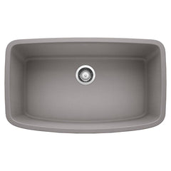 BLANCO Blanco 441775 Valea 32 x 19 in No Hole Composite Single Bowl Undermount Kitchen Sink in Metallic Grey