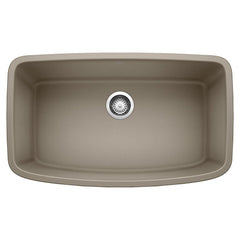 BLANCO BLANCO 441772 Valea 32 x 19 in No Hole Composite Single Bowl Undermount Kitchen Sink in Truffle