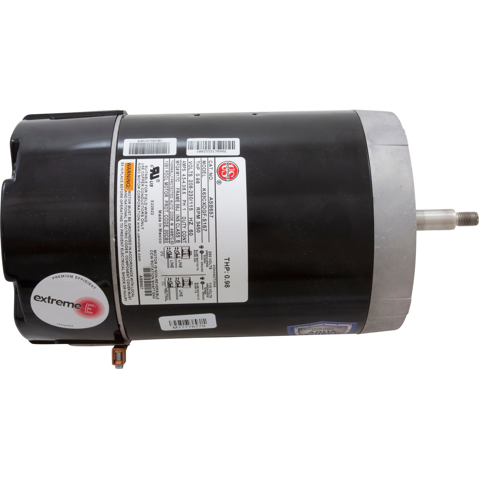 US MOTORS U.S. Motors ASB657 Definite Purpose Single Phase ODP C-Face Motor