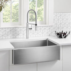 BLANCO BLANCO 522213 Quatrus 32 x 19 in. Stainless Steel Single Bowl Farmhouse Kitchen Sink for Apron Front or Undermount Installation in Satin