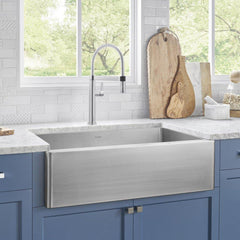 BLANCO BLANCO 522213 Quatrus 32 x 19 in. Stainless Steel Single Bowl Farmhouse Kitchen Sink for Apron Front or Undermount Installation in Satin