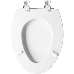 Church 585EC000 Enameled Wood Toilet Seat with Cover, Elongated Closed Front, White