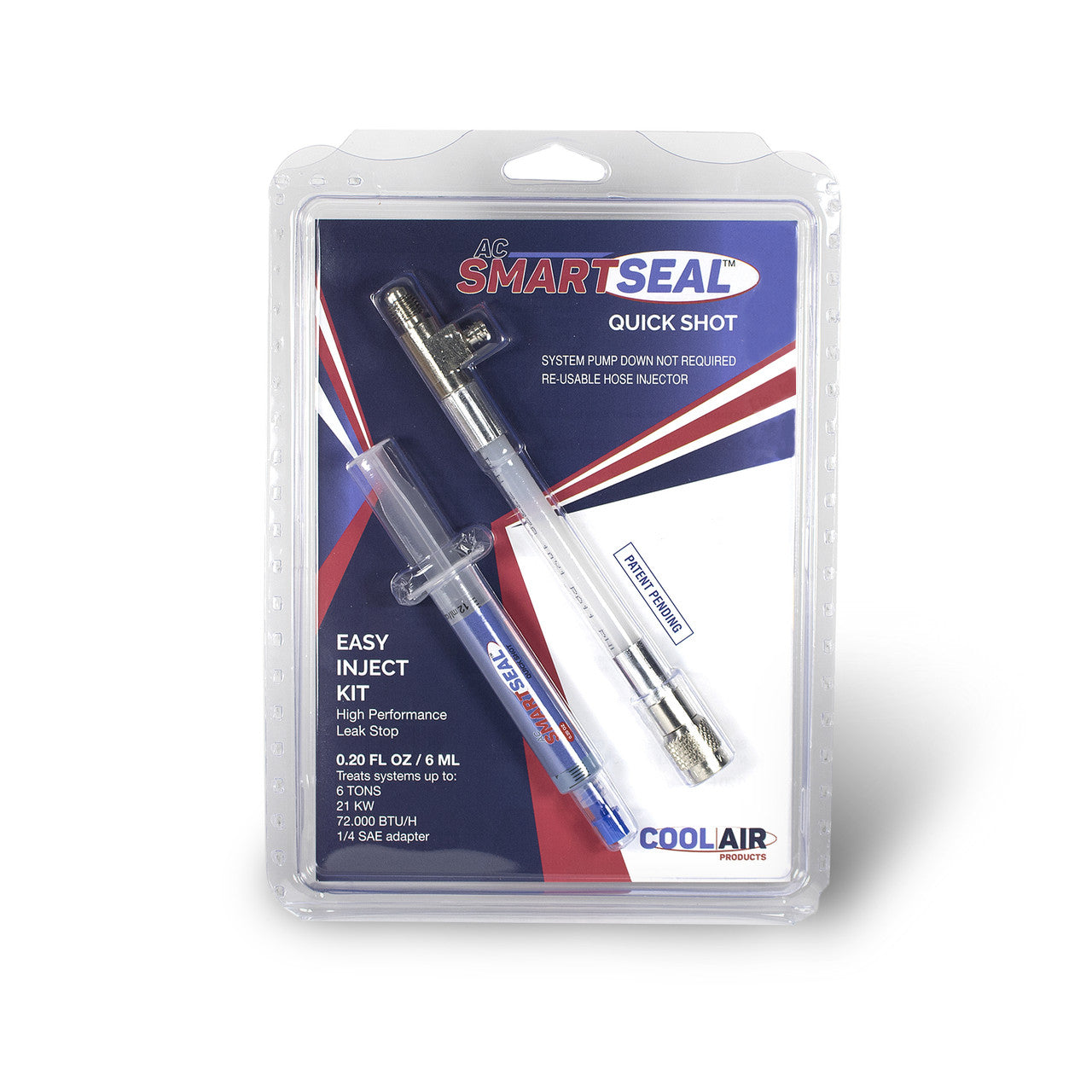 COOL AIR PRODUCTS Cool Air Products 322BP AC SmartSeal Quick Shot 3-in-1 with Easy Inject Hose - 0.2oz Cartridge