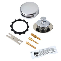 Watco 948700-PP-CP-G-3P Universal NuFit Innovator Stainless Steel 3-Pin Push Pull Drain Trim Kit with Grid, Chrome-Plated