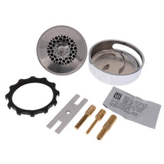 Watco 948700-PP-CP-G-3P Universal NuFit Innovator Stainless Steel 3-Pin Push Pull Drain Trim Kit with Grid, Chrome-Plated
