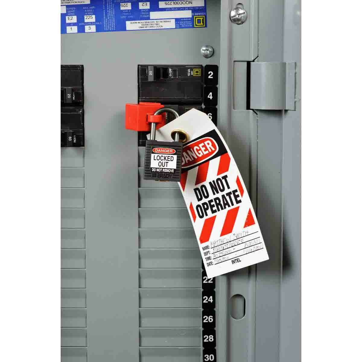 BRADY Brady 143150 Nylon Padlock 1 Alum Shackle KD RD