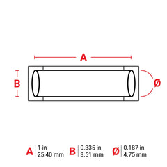 BRADY Brady M-187-1-342 Sleeve 0.187 In Dia X 1 In W