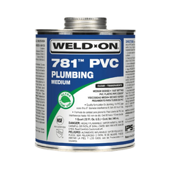 IPS Corporation 14008 Weld-On 781 Medium Bodied PVC Pipe Cement, 1/2 pt Metal Can, Clear