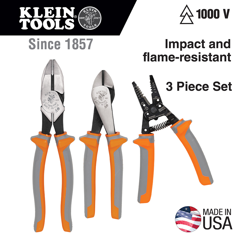 KLEIN TOOLS Klein Tools 9416R 1000V Insulated Tool Kit, 3-Piece