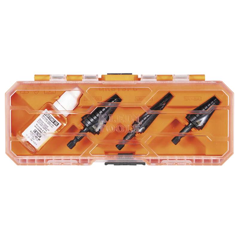 KLEIN TOOLS Klein Tools QRST3PC Premium All Purpose Quick Release Step Bit Kit, 3 Piece