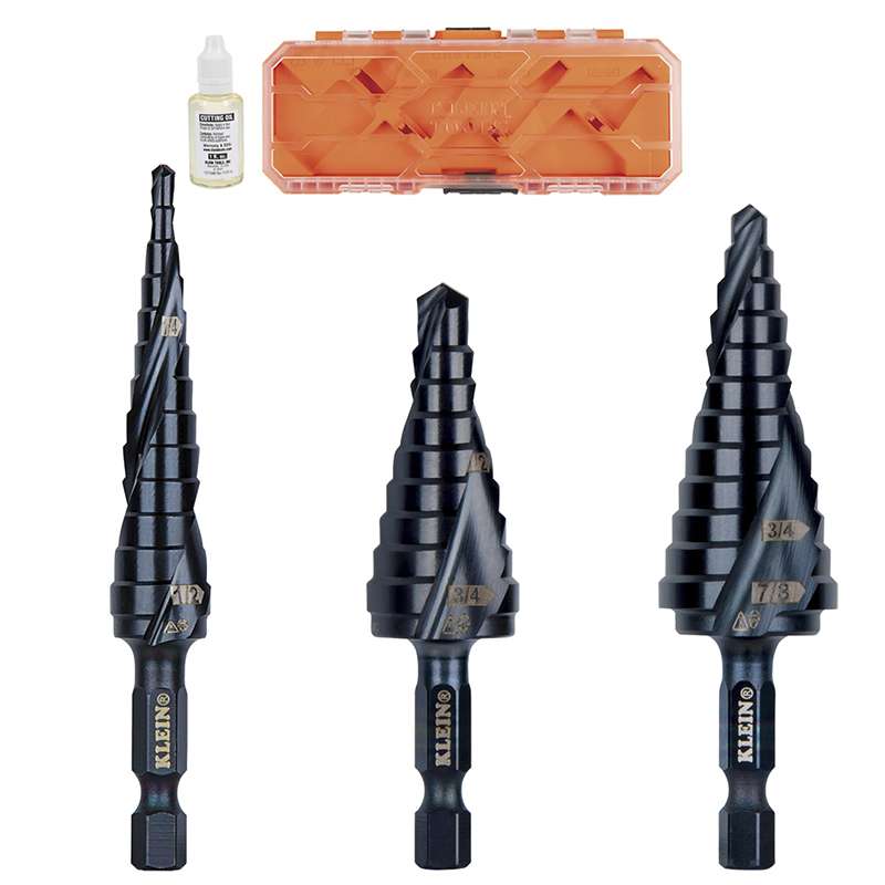 KLEIN TOOLS Klein Tools QRST3PC Premium All Purpose Quick Release Step Bit Kit, 3 Piece