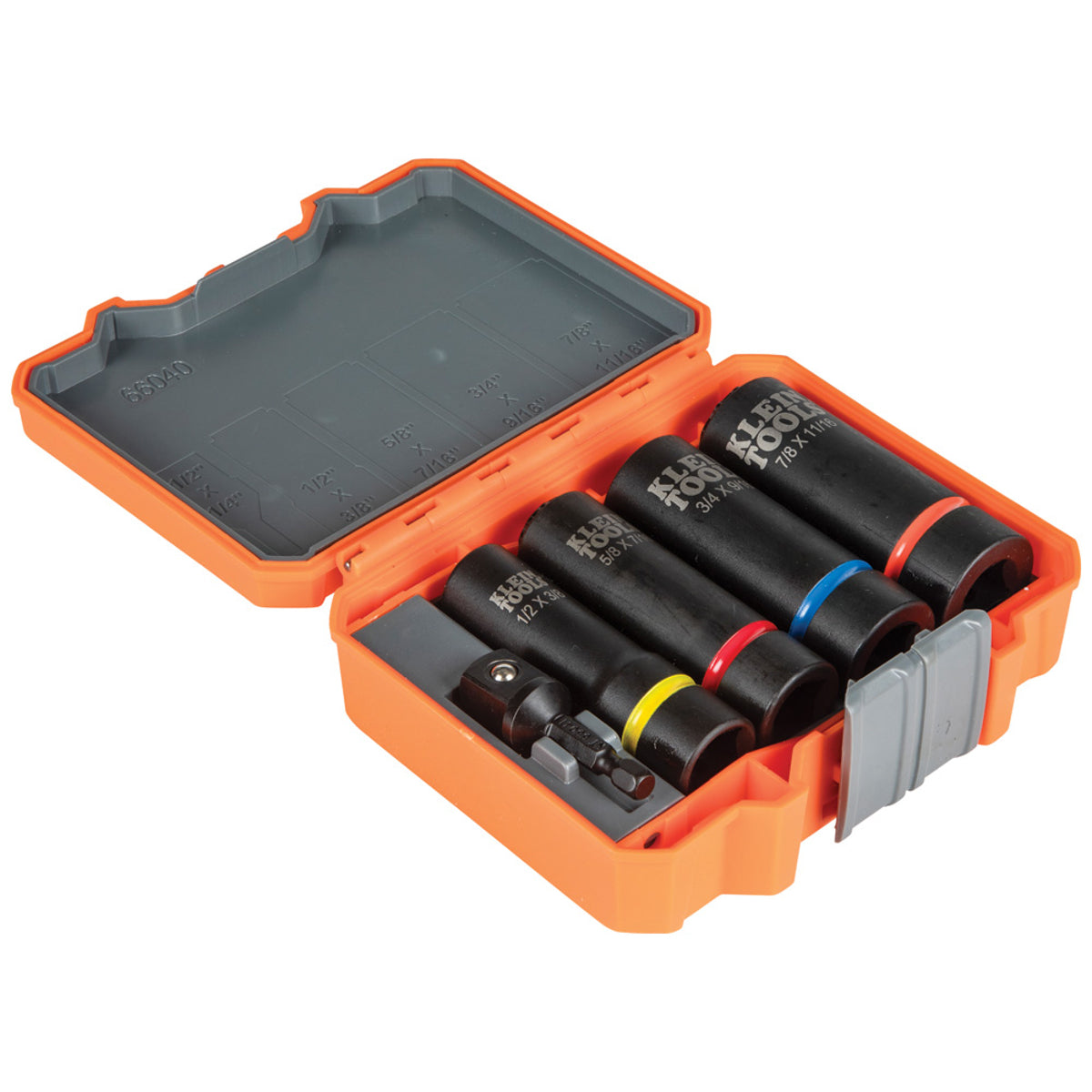 KLEIN TOOLS Klein Tools 66040 2-in-1 Impact Socket Set 12-Point 5-Piece