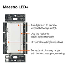 LUTRON Lutron MACL-153MH-IV Maestro LED+ Multiloc Clamshell Ivory