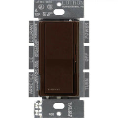LUTRON Lutron DVSTV-BR Diva Dimmer - Gloss Finish, Fluorescent or LED Dimming with 0-10V Ballasts and Drivers, Single-pole/3-way, 120 to 277V/50mA/8A in brown