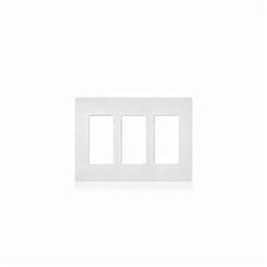 LUTRON Lutron SC-3-SW Claro Satin Screwless Wall Plate 3-Gang Snow White