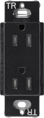 LUTRON Lutron SCRS-15-TR-MN Claro Tamper-Resistant Duplex Receptacle, 15 Amp, Midnight