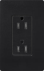 LUTRON Lutron SCRS-15-TR-MN Claro Tamper-Resistant Duplex Receptacle, 15 Amp, Midnight