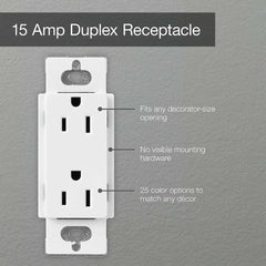 LUTRON Lutron SCRS-15-TR-MN Claro Tamper-Resistant Duplex Receptacle, 15 Amp, Midnight