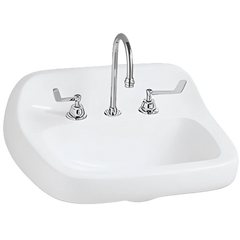 Mansfield Plumbing 2018HBNS-4 Mansfied Grand Isle 22 inch x 18-1/8 inch Wall Mount Lavatory Sink, 4 inch Centerset, White