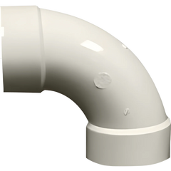 Normandy Products Company V-366 6 inch 90 Deg SDR 35 D-3034 PVC Sewer Elbow, Hub x Hub