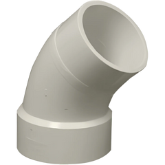 Normandy Products Company V-606 6 inch 45 Deg SCH 40 SDR 35 D-3034 PVC Sewer Street Elbow, Hub x Spigot