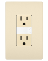 LEGRAND Pass & Seymour NTL885TRLACC6 Night Light and Straight Blade Receptacle 15A 125V Tamper-Resistant Duplex Outlet Light Almond