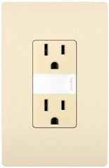 LEGRAND Pass & Seymour NTL885TRLACC6 Night Light and Straight Blade Receptacle 15A 125V Tamper-Resistant Duplex Outlet Light Almond