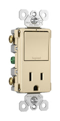 Pass & Seymour RCD38TRI Combination Single Pole/3-Way Switch & Tamper Resistant Receptacle, 15A 120/125V - Ivory