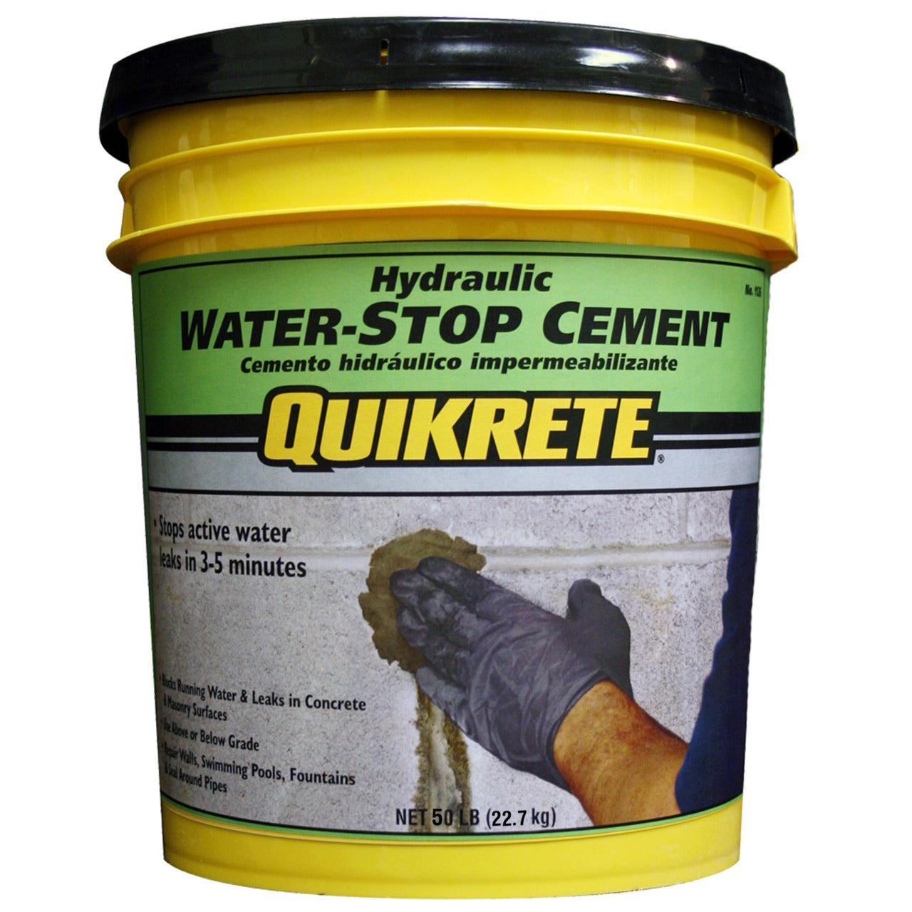 QUIKRETE Quikrete 112650 Hydraulic Water-Stop Cement 50 lb Pail