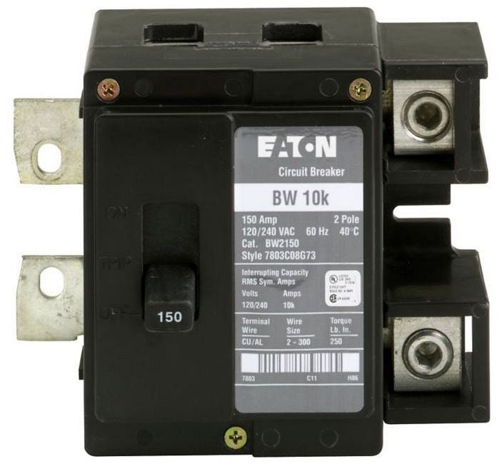 EATON Eaton BW2150 Circuit Breaker, 150 A, 10 kAIC, Two-pole, 120/240 V