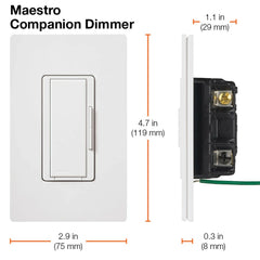 LUTRON Lutron MA-R-BR Companion Dimmer 120V Brown