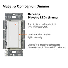 LUTRON Lutron MA-R-BR Companion Dimmer 120V Brown