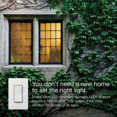 LUTRON Lutron STCL-153PH-WH Sunnata LED+ Single Pole/3-Way Dimmer 120 V 150W LED CFL or 600W Incandescent Halogen Max Ratings