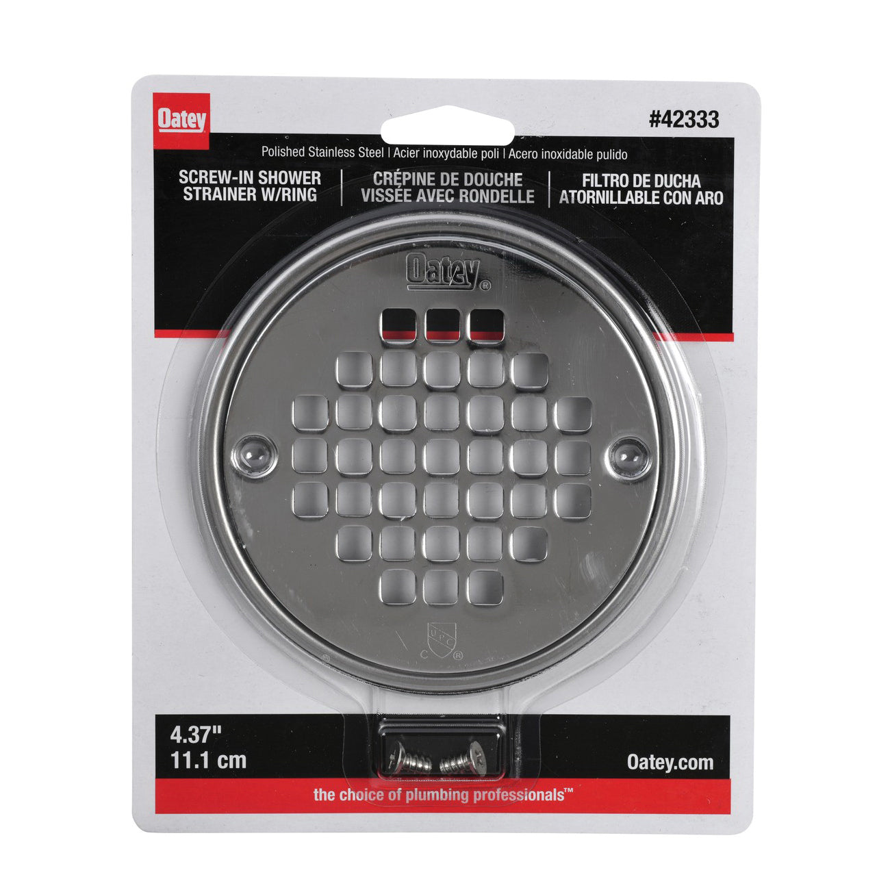OATEY Oatey 42333 130 Series Round Screw-In Strainer With Ring 4.37 in Dia Replacement MPN