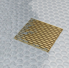 Oatey SD06-BG-STREAM 6 Square Drain Kit BG Brushed Gold