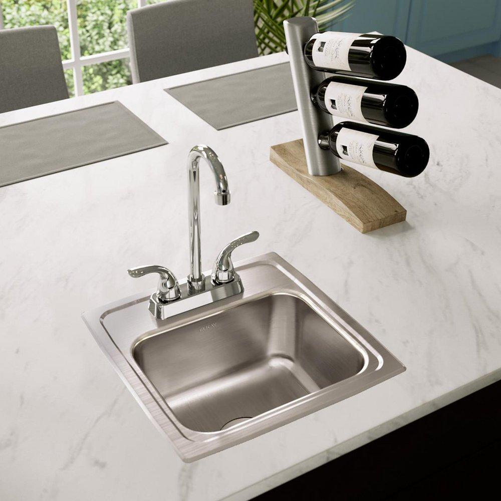ELKAY Elkay BLR152 Lustertone Classic Stainless Steel Drop-In Bar Sink