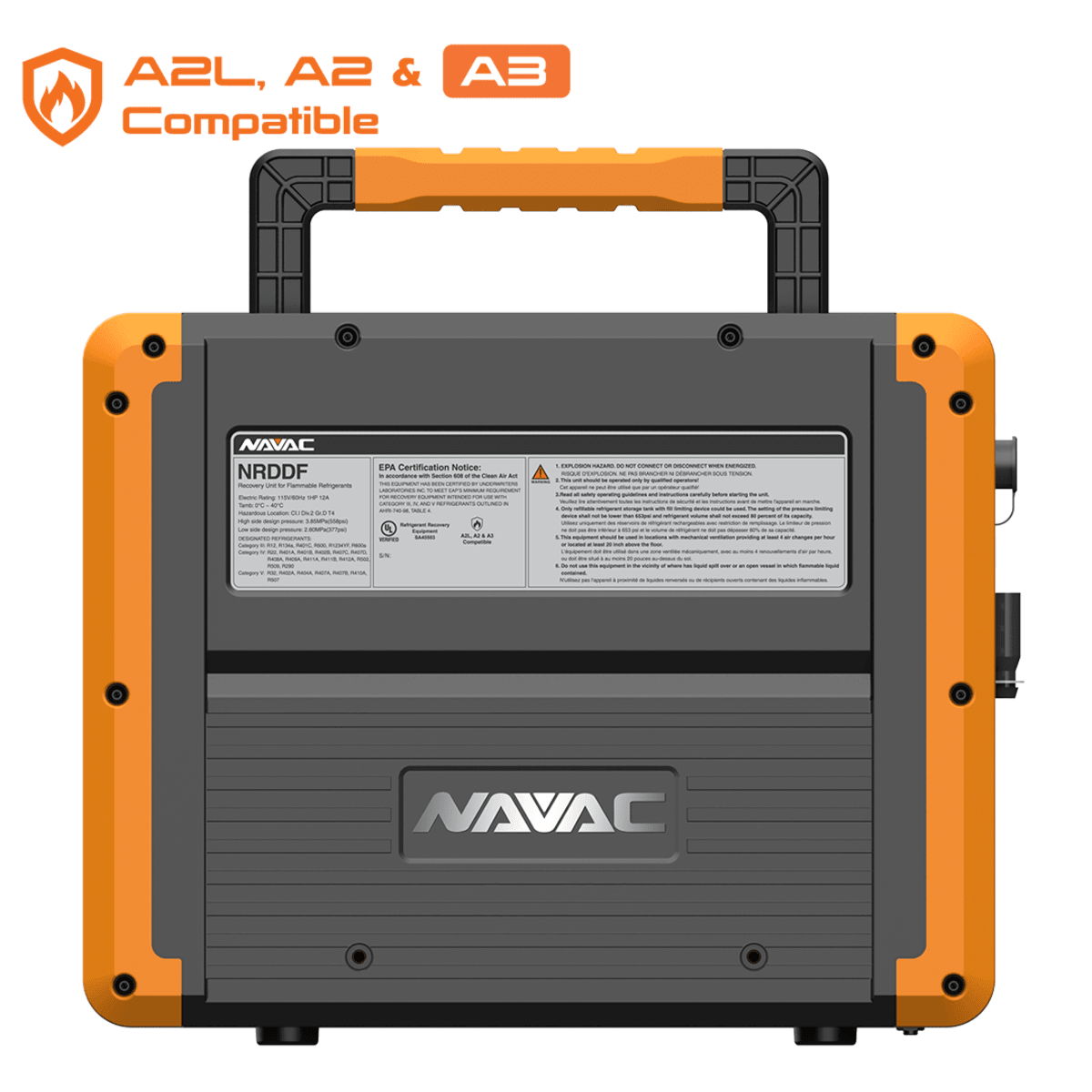 NAVAC NAVAC NRDDF Recovery Unit for Flammable Refrigerants