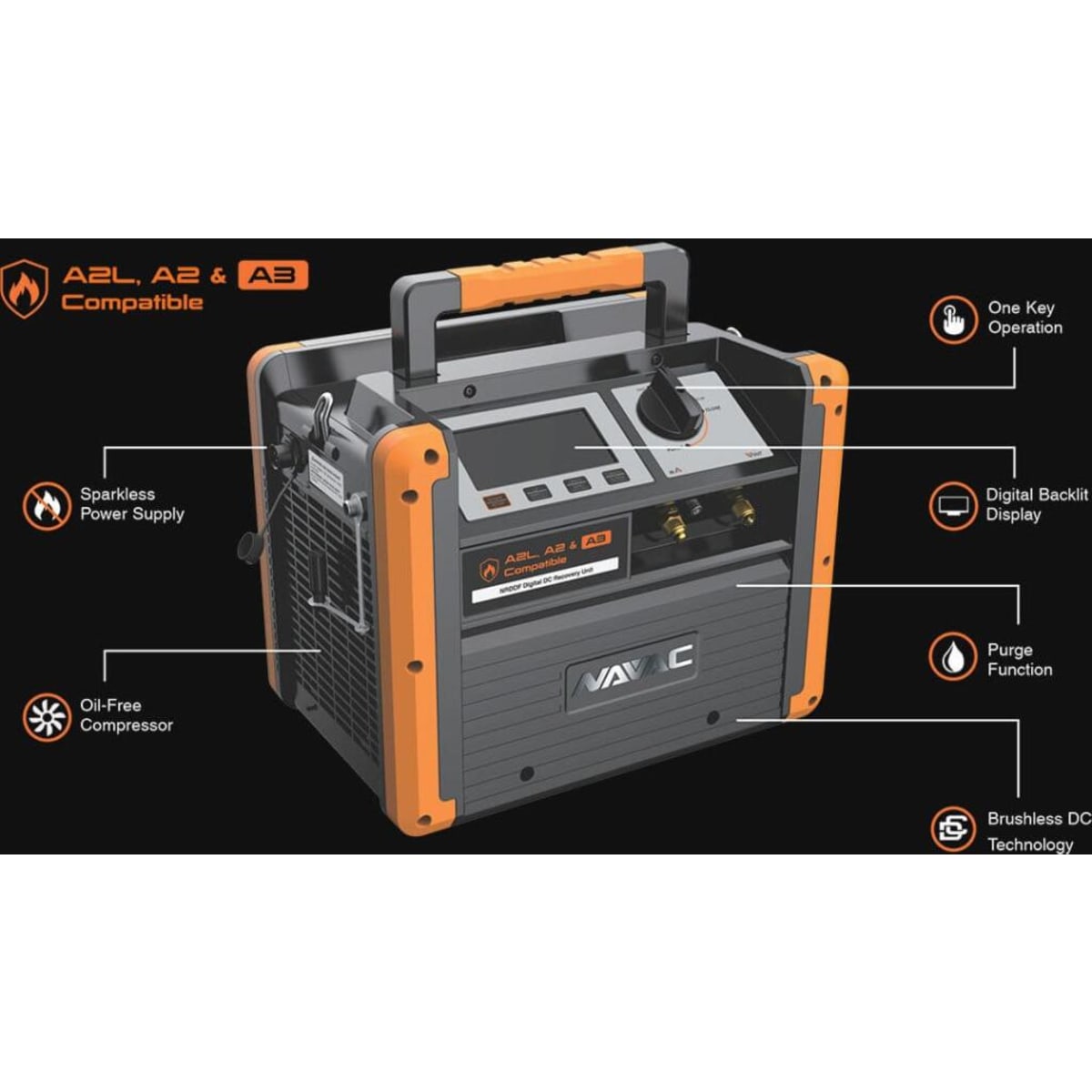 NAVAC NAVAC NRDDF Recovery Unit for Flammable Refrigerants
