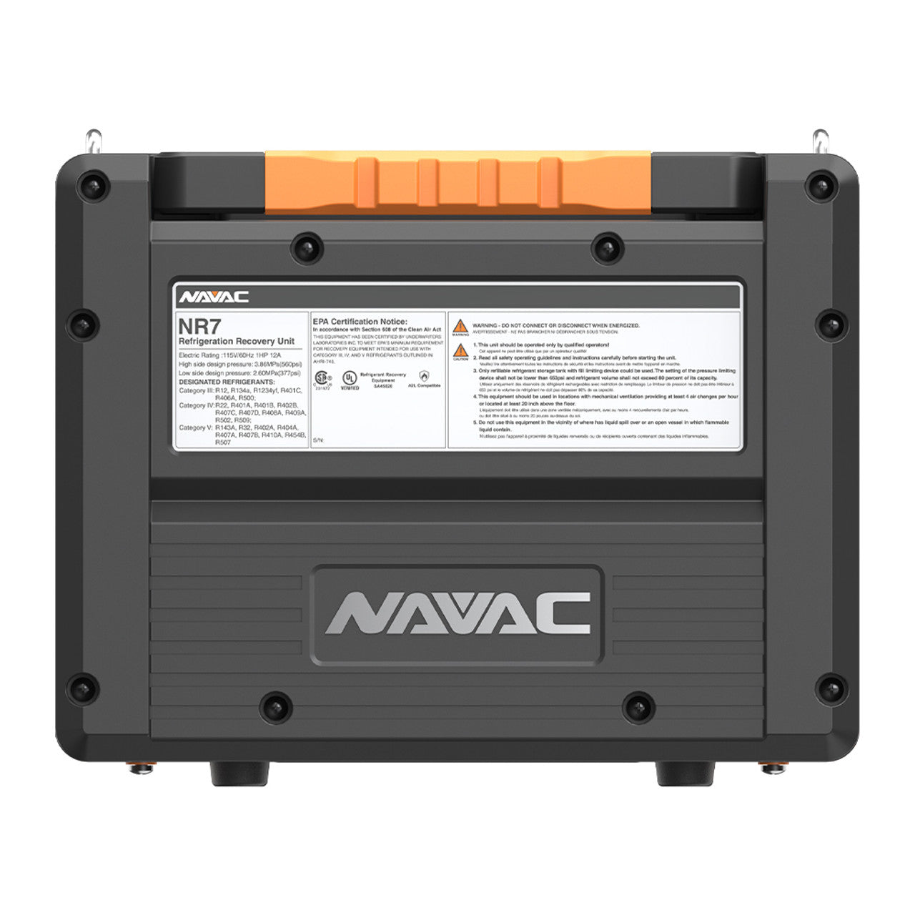 NAVAC NAVAC NR7 Brushless A2L Compatible Refrigerant Recovery Unit