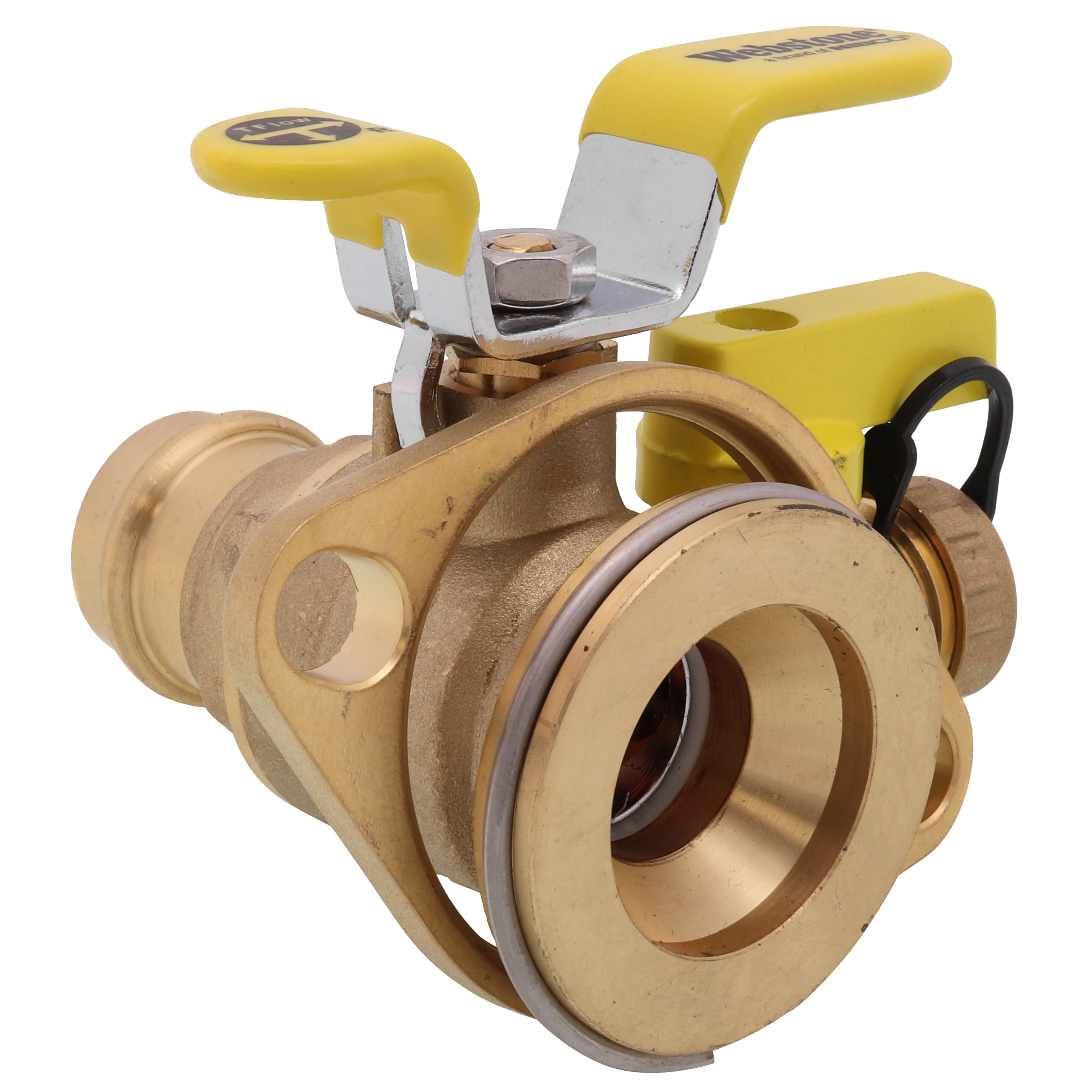WEBSTONE Webstone H-81414WHV 1 Press High Velocity Full Port Brass Uni-Flange Isolator Flange w/ Multi-Function Drain & Rotating Flange (LF)