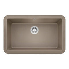 BLANCO BLANCO 401777 Ikon 30 x 19 in. No Hole Composite Single Bowl Undermount Kitchen Sink in Truffle