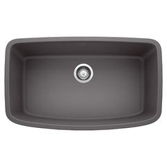 BLANCO BLANCO 441611 Valea 32 x 19 in. No Hole Composite Single Bowl Undermount Kitchen Sink in Cinder