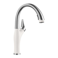 BLANCO Blanco 442036 Artona Single Handle Pull Down Kitchen Faucet PVD Steel/White