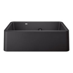 BLANCO BLANCO 402322 Ikon 33 x 19 in No-Hole Granite Composite Double Bowl Farmhouse Kitchen Sink in Anthracite